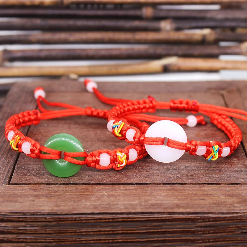 Women Accessories Jewelry - 진짜 옥 도넛 팔찌 천연 보석