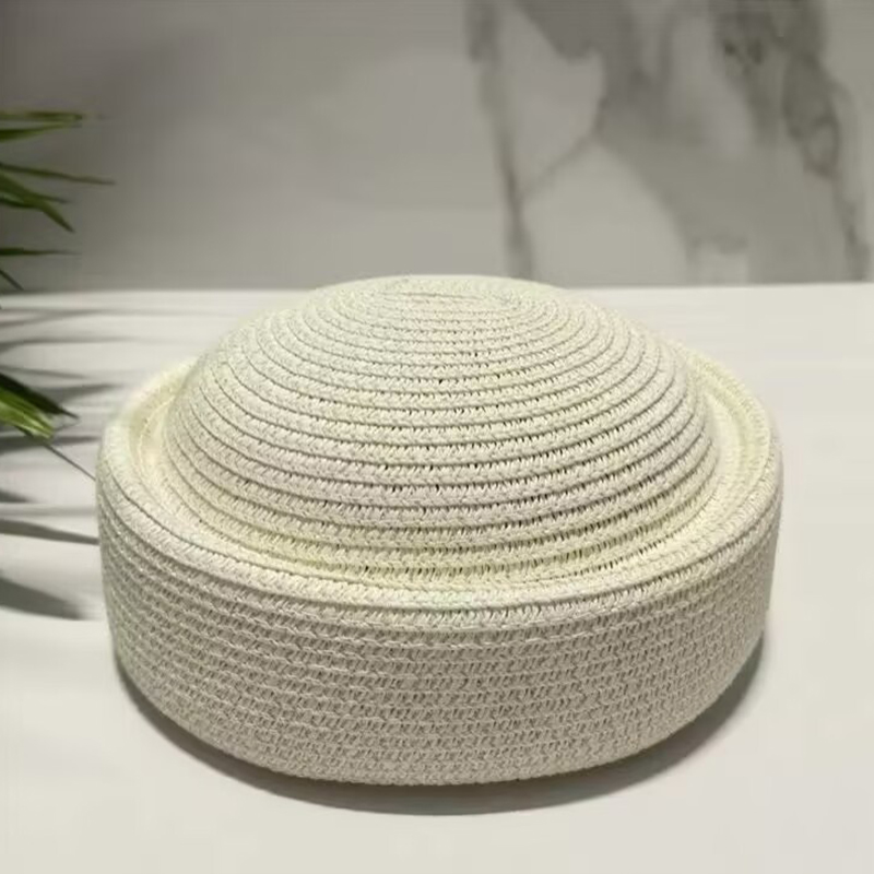 Women'S Accessories In The 1950S - 빈티지 밀짚 필박스 베레모 수제 오목