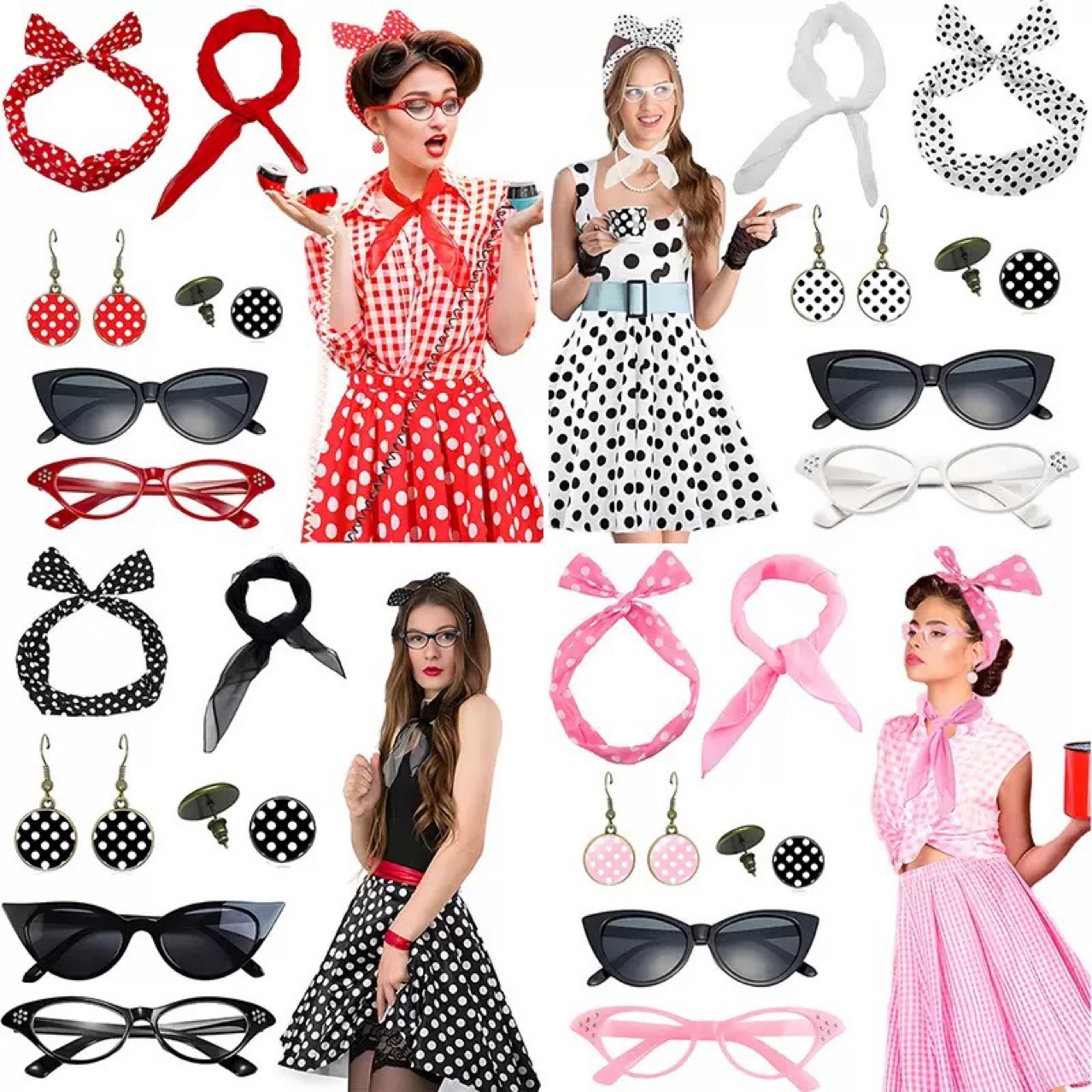 Women'S Accessories In The 1950S - 1950년대 레트로 파티 코스프레 의상 고양이