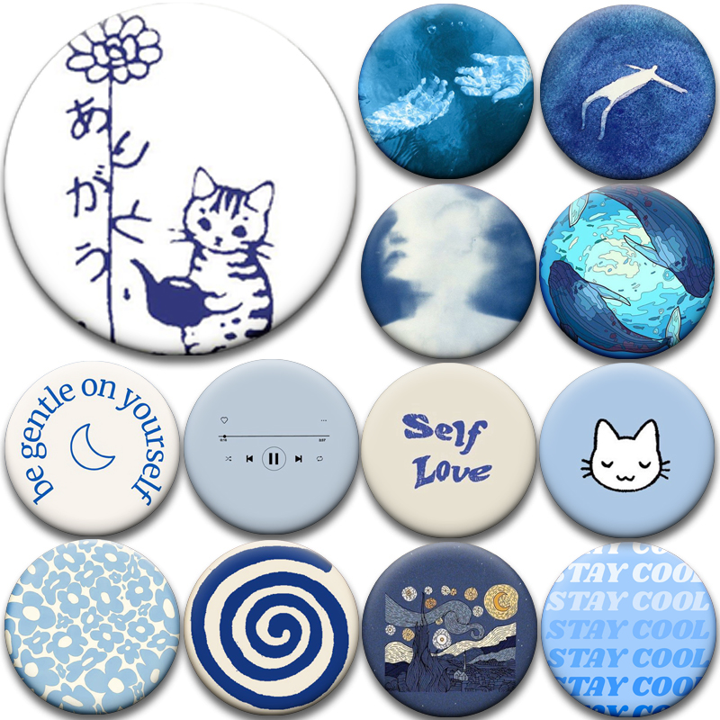 Women Accessories Quotes - 미니멀리스트 감성 브로치 푸른 하늘 구름