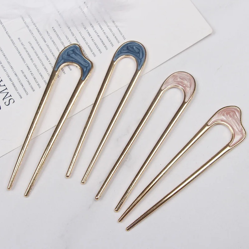 Hair Fork Stick - 1PC 중국 스타일 U자형 머리핀 포크