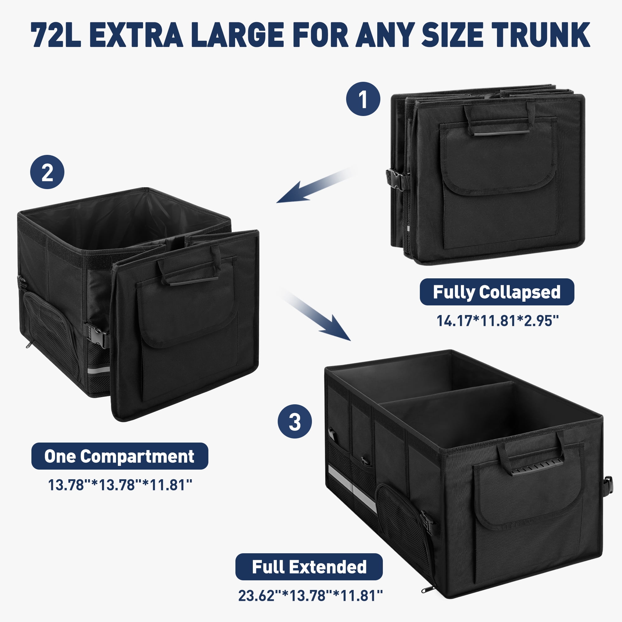 72L 대용량 접이식 자동차 트렁크 정리함(독립적인 신 - Women'S Jeep Accessories 리뷰 및 가격