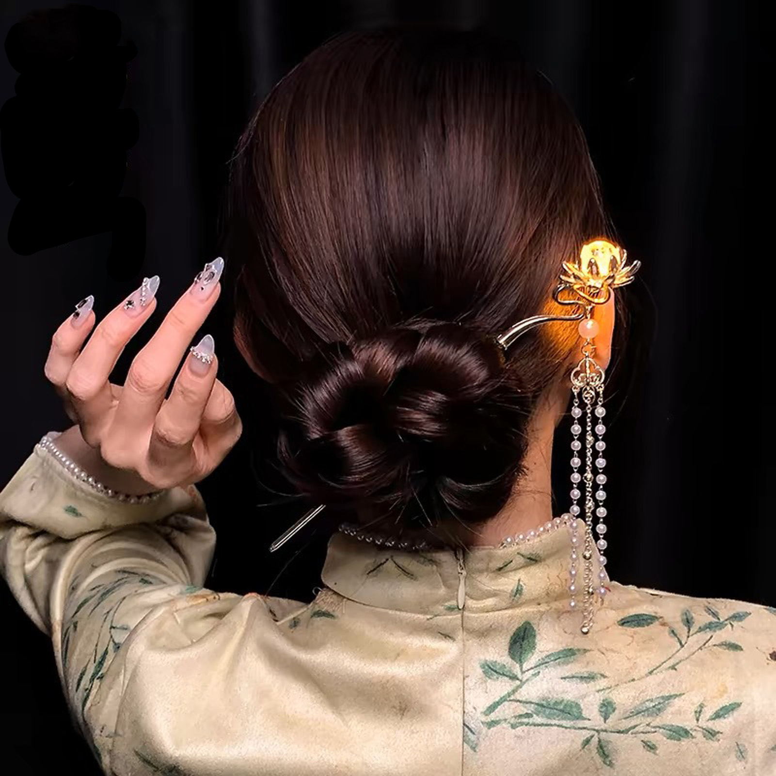 빛나는 꽃 머리핀 절묘한 연꽃 꽃무늬 태슬 헤어 스틱  - Hair Fork Stick 리뷰 및 가격