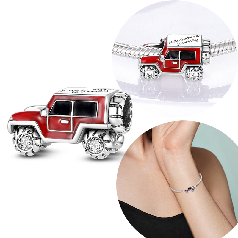 오리지널 925 스털링 실버 참 SUV 레드 지프 차량 - Women'S Jeep Accessories 리뷰 및 가격