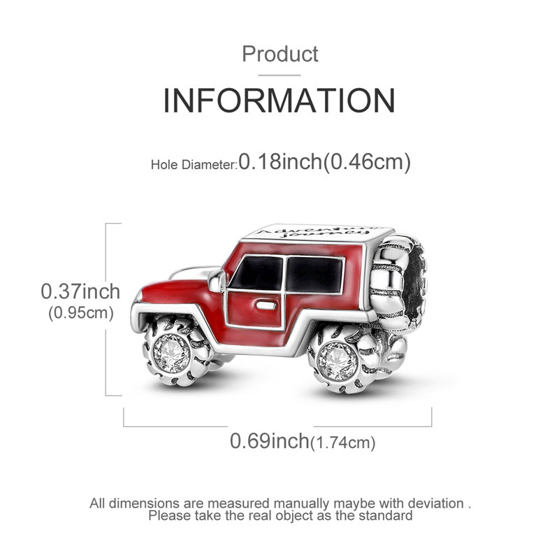 오리지널 925 스털링 실버 참 SUV 레드 지프 차량 - Women'S Jeep Accessories 리뷰 및 가격