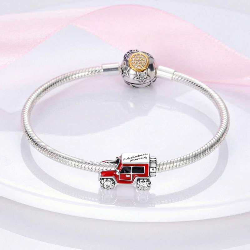오리지널 925 스털링 실버 참 SUV 레드 지프 차량 - Women'S Jeep Accessories 리뷰 및 가격