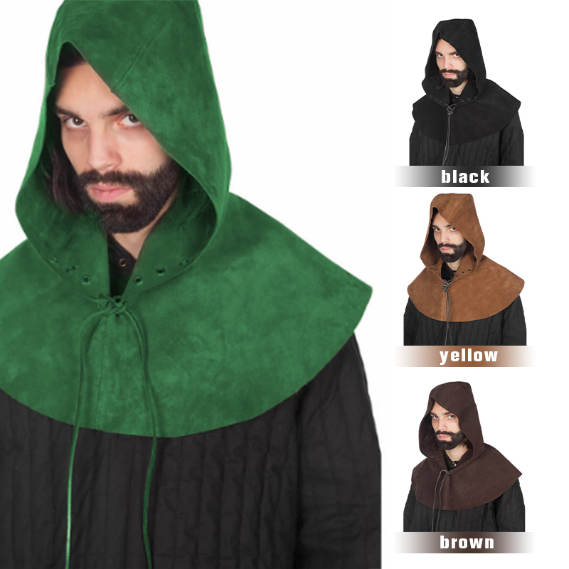 중세 바이킹 후드 망토 PU 가죽 케이프 남성 여성 고 - Women'S Viking Accessories 리뷰 및 가격