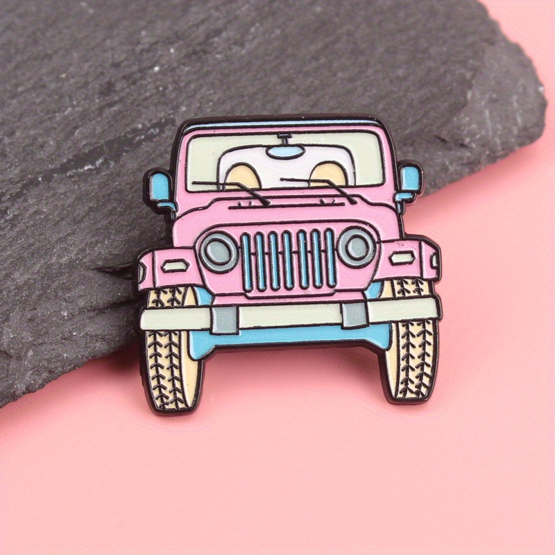 사랑스러운 핑크색 지프 만화 에나멜 핀 - 가방 및 야 - Women'S Jeep Accessories 리뷰 및 가격