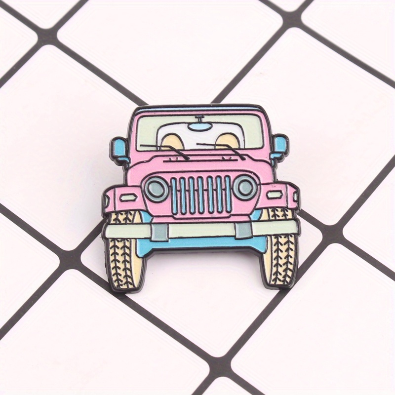 사랑스러운 핑크색 지프 만화 에나멜 핀 - 가방 및 야 - Women'S Jeep Accessories 리뷰 및 가격