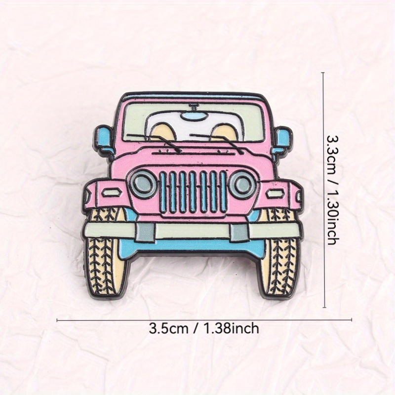 사랑스러운 핑크색 지프 만화 에나멜 핀 - 가방 및 야 - Women'S Jeep Accessories 리뷰 및 가격