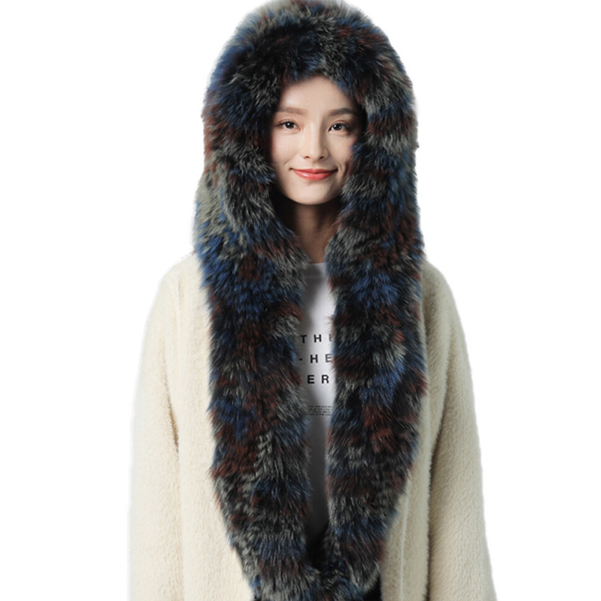 새로운 진짜 토끼털 스카프 두꺼운 부드러운 털 목도리  - Women Accessories Sale 리뷰 및 가격