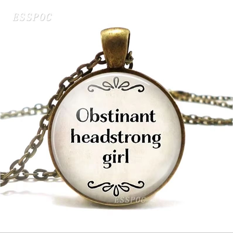 고집이 강한 여자 제인 오스틴 명언 펜던트, 결단심이  - Women Accessories Quotes 리뷰 및 가격