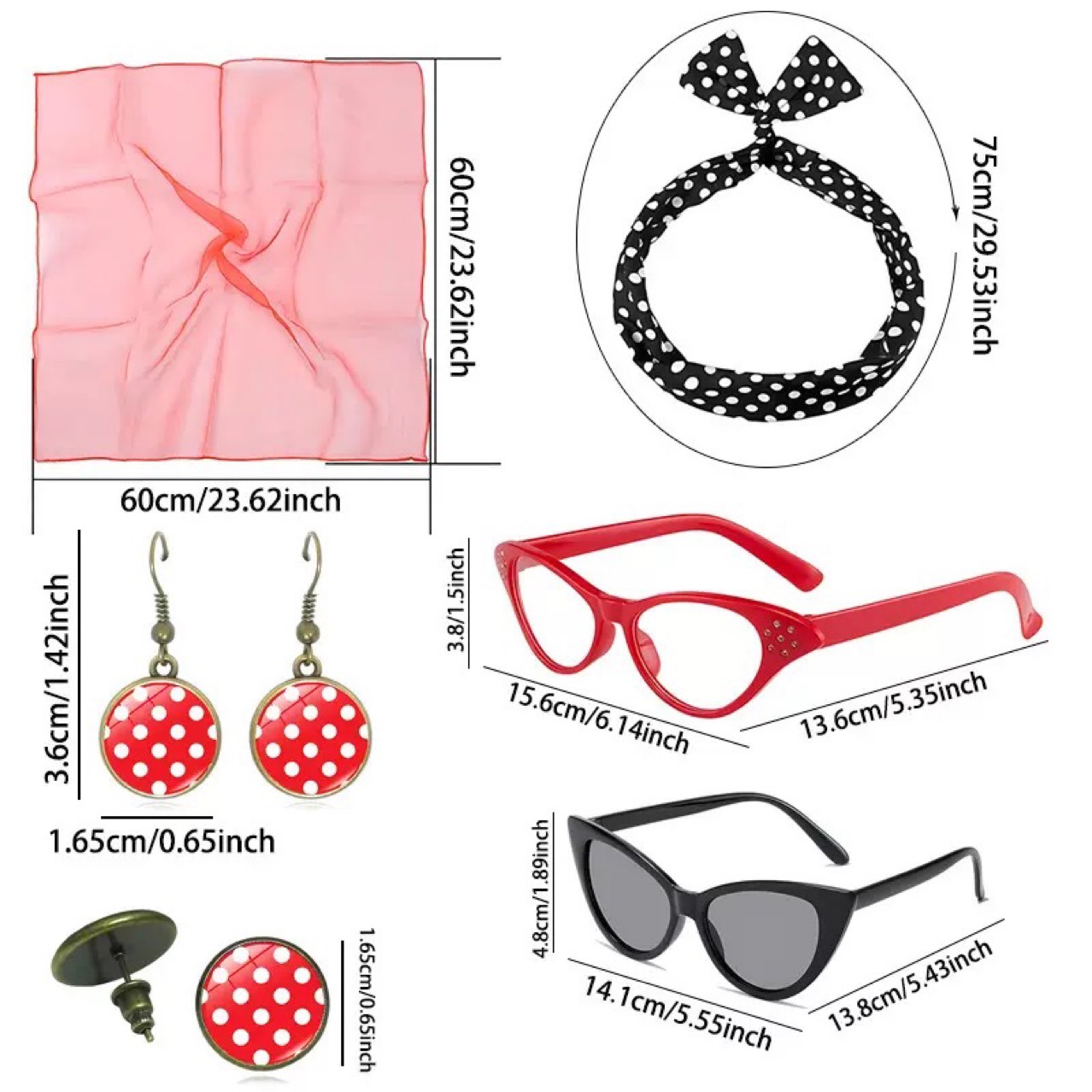 1950년대 레트로 파티 코스프레 의상 고양이 눈 안경 - Women'S Accessories In The 1950S 리뷰 및 가격