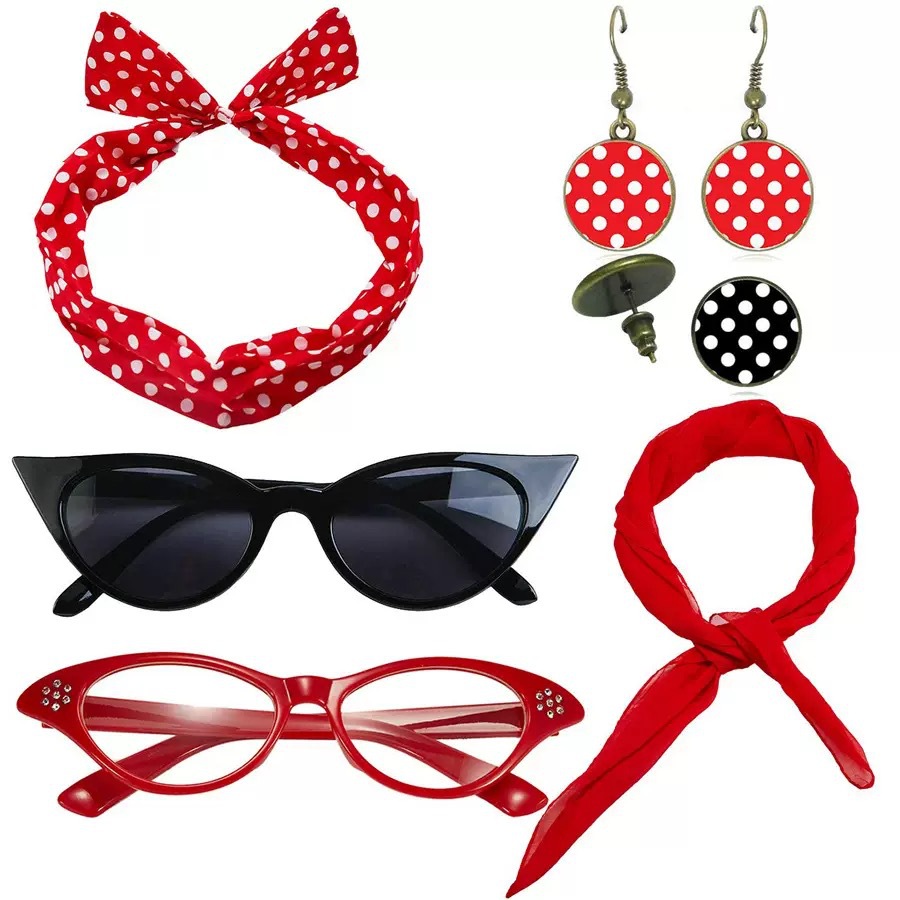 1950년대 레트로 파티 코스프레 의상 고양이 눈 안경 - Women'S Accessories In The 1950S 리뷰 및 가격