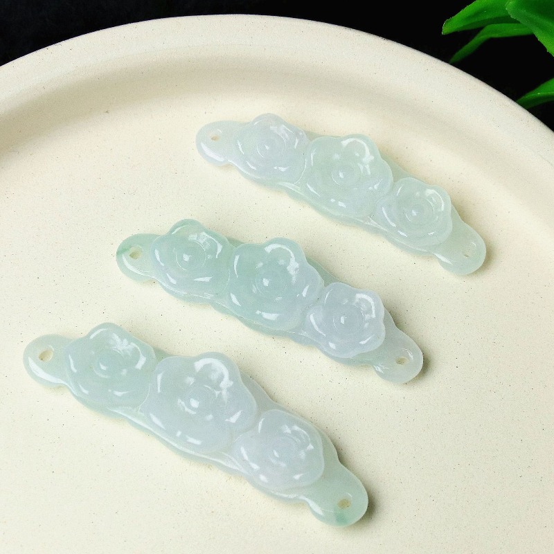 1pc 천연 경옥 에메랄드 꽃 핸드 카드 DIY 액세서 - Women Accessories Jewelry 리뷰 및 가격