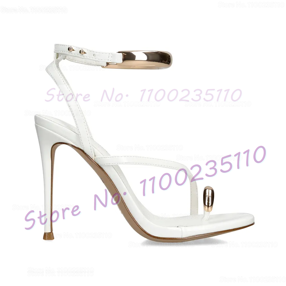 메탈 링 장식 스틸레토  thong 샌들 여성 섹시 크 - Women Accessories Trending 리뷰 및 가격