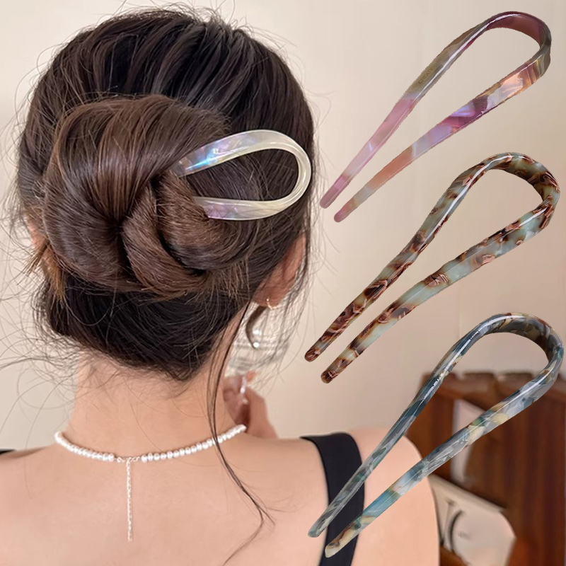 U자형 헤어 스틱 아세테이트 아크릴 헤어 포크 헤어 클 - Hair Fork Stick 리뷰 및 가격