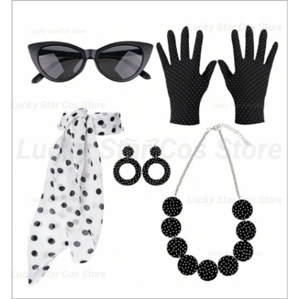 50년대 복고풍 의상 액세서리 폴카 도트 레드 블랙 스 - Women'S Accessories In The 1950S 리뷰 및 가격