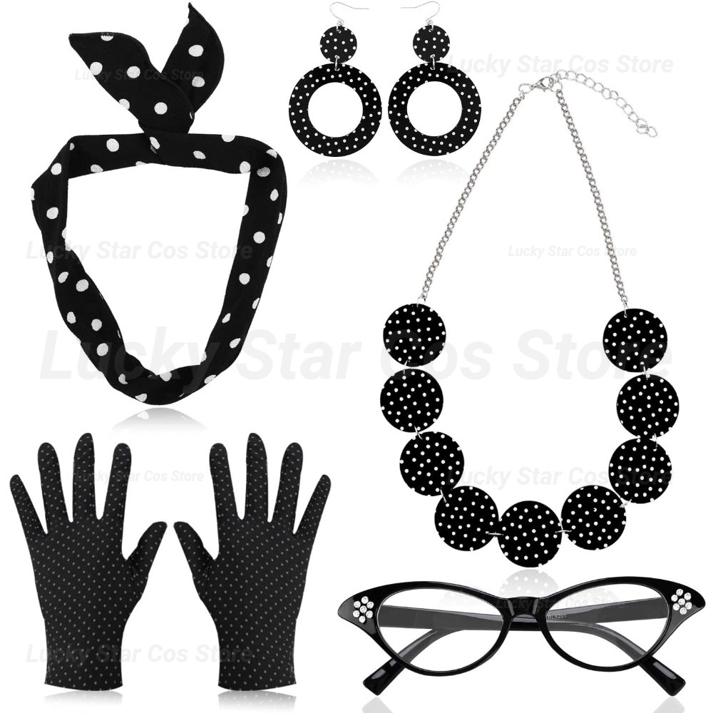 50년대 복고풍 의상 액세서리 폴카 도트 레드 블랙 스 - Women'S Accessories In The 1950S 리뷰 및 가격