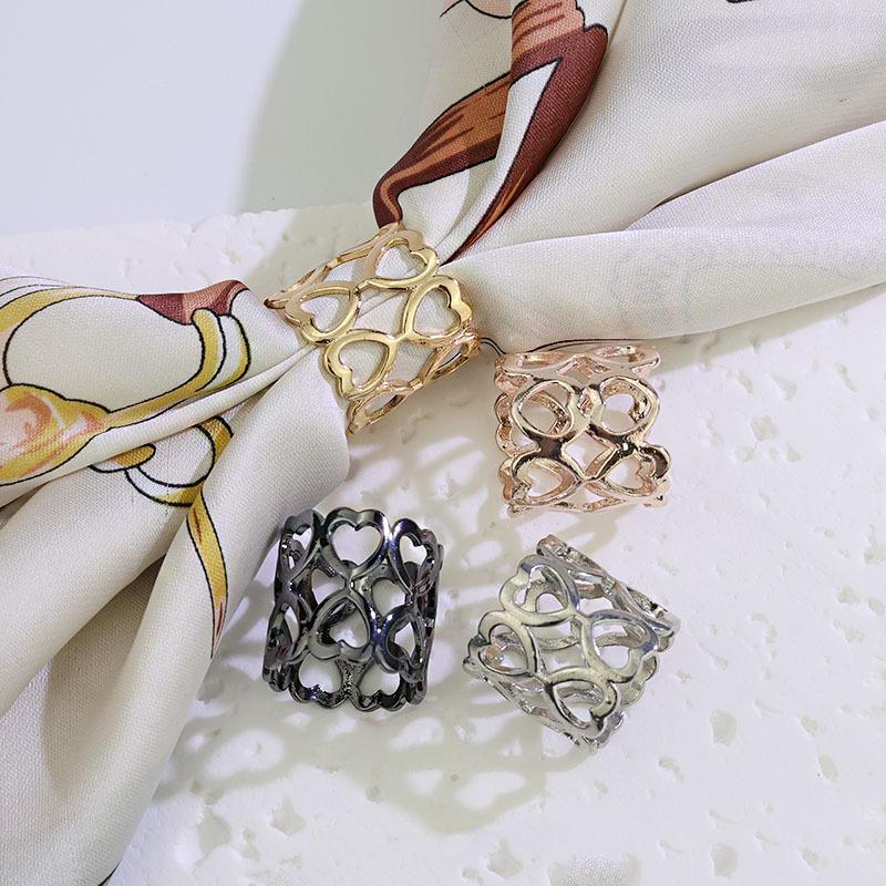 1/4개입 합금 원형 스카프 브로치 핀 메탈 하트 모양 - Women'S Accessories Rings 리뷰 및 가격