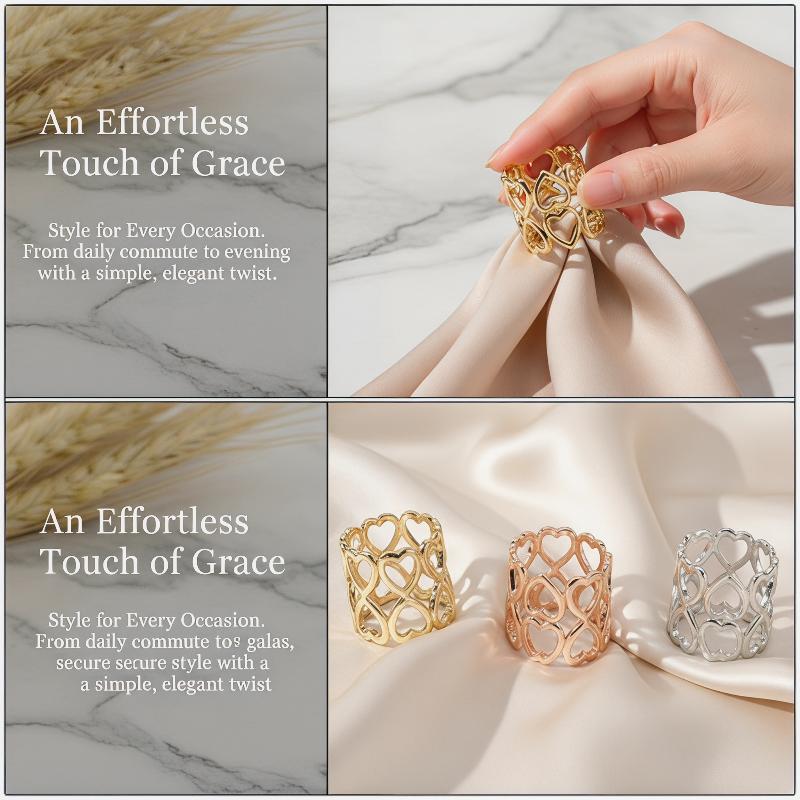 1/4개입 합금 원형 스카프 브로치 핀 메탈 하트 모양 - Women'S Accessories Rings 리뷰 및 가격