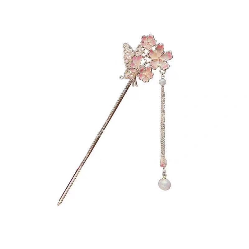 고급스러운 느낌의 사쿠라 머리핀, 한푸 머리핀, 태슬  - Hair Fork Stick 리뷰 및 가격