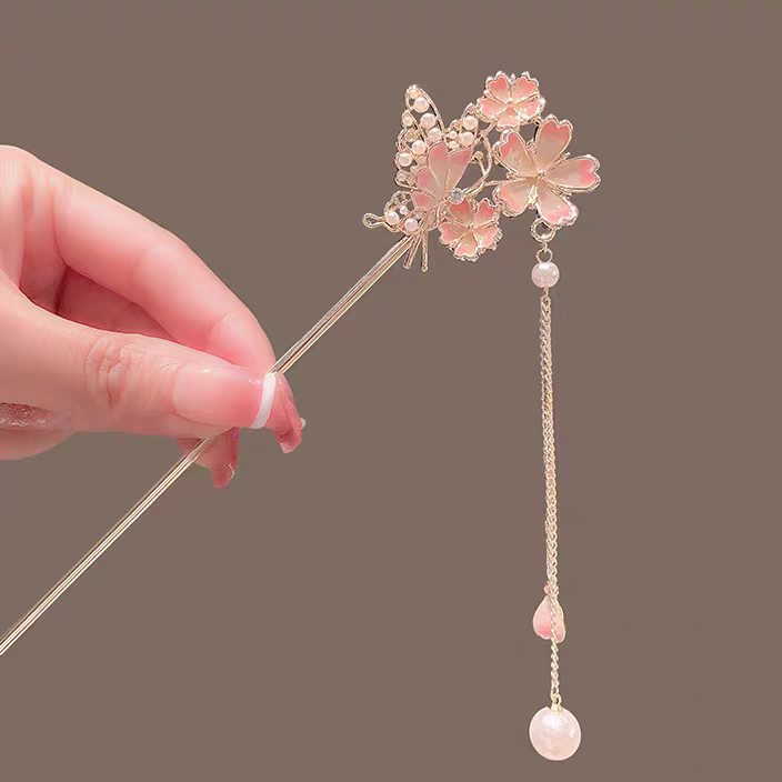 고급스러운 느낌의 사쿠라 머리핀, 한푸 머리핀, 태슬  - Hair Fork Stick 리뷰 및 가격