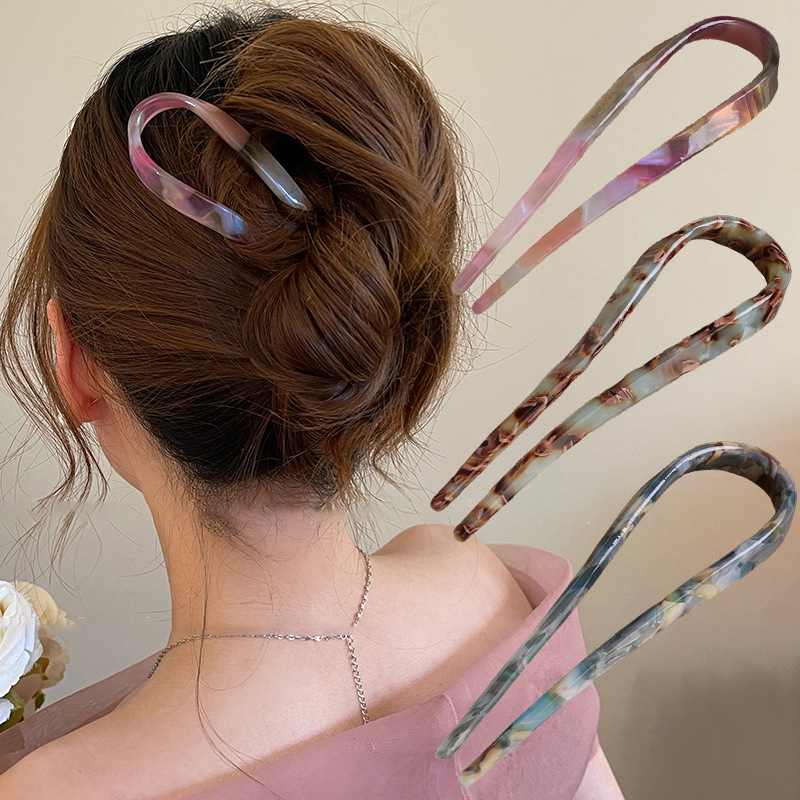 U 자형 헤어 스틱 아세테이트 아크릴 헤어 포크 헤어  - Hair Fork Stick 리뷰 및 가격
