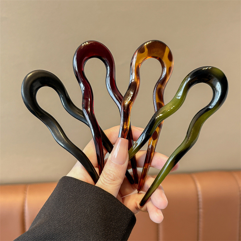 U자형 헤어 포크 패션 거북이 등껍질 아세테이트 아크릴 - Hair Fork Stick 리뷰 및 가격