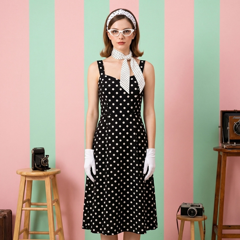 5피스 1950년대 여성 의상 세트 (폴카 도트 스카프 - Women'S Accessories In The 1950S 리뷰 및 가격