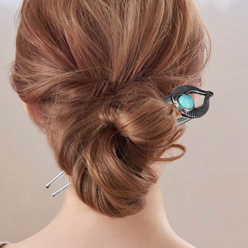 이집트 청록색 U자형 헤어 포크 여성용 메탈 헤어 스틱 - Hair Fork Stick 리뷰 및 가격
