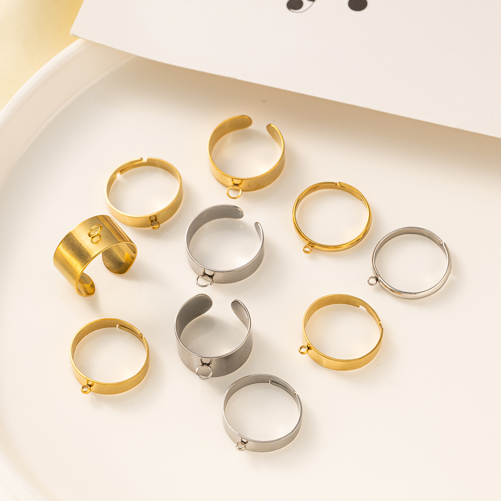 5 개/몫 스테인레스 스틸 골드 컬러 오픈 조절 반지  - Women'S Accessories Rings 리뷰 및 가격