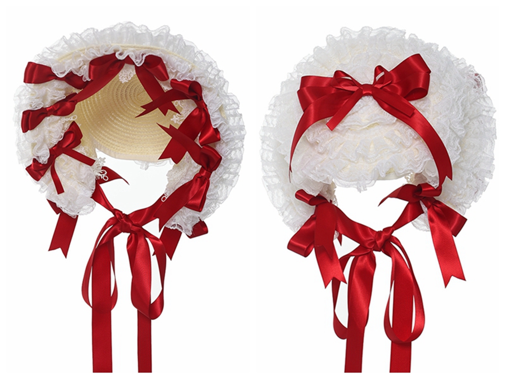로리타 레이스 보닛 모자 여성 빅토리아풍 파티 밀짚모자 - Women'S Victorian Era Accessories 리뷰 및 가격