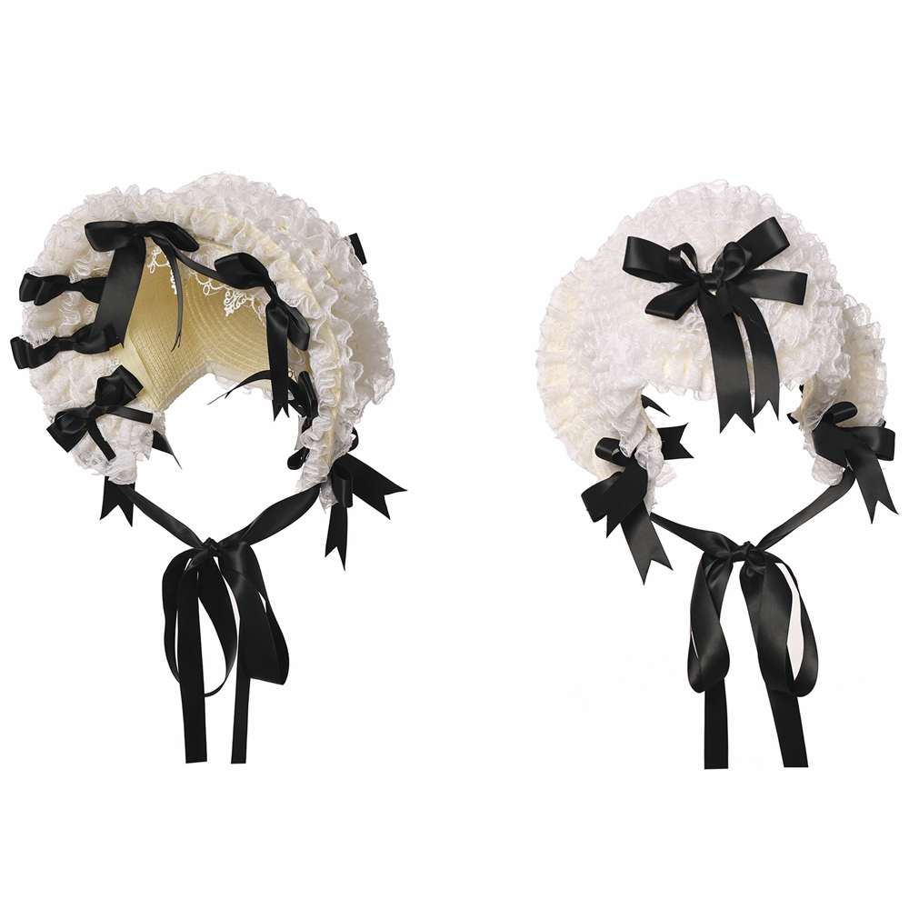 로리타 레이스 보닛 모자 여성 빅토리아풍 파티 밀짚모자 - Women'S Victorian Era Accessories 리뷰 및 가격