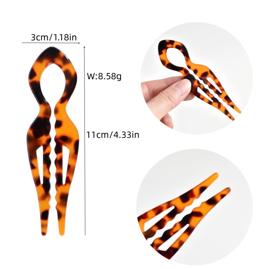 1 PC 아크릴 피쉬 테일 U자형 머리핀 - 프렌치 트 - Hair Fork Stick 리뷰 및 가격