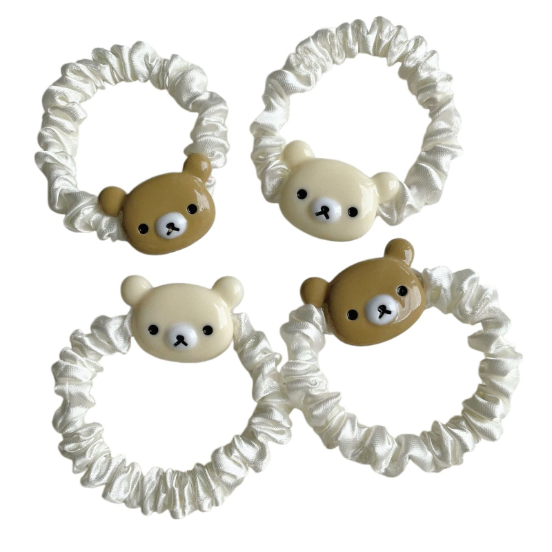 귀여운 리락쿠마 만화 갈색 곰 체크무늬 미니 헤어 번  - Women'S Accessories List 리뷰 및 가격