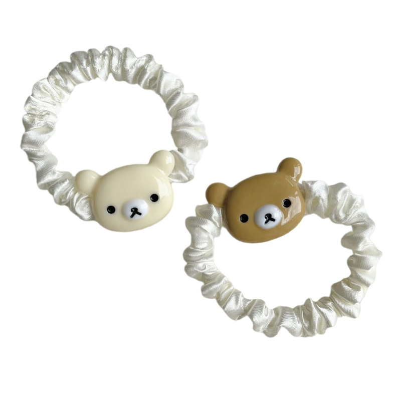 귀여운 리락쿠마 만화 갈색 곰 체크무늬 미니 헤어 번  - Women'S Accessories List 리뷰 및 가격