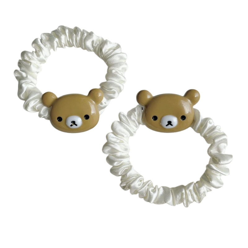 귀여운 리락쿠마 만화 갈색 곰 체크무늬 미니 헤어 번  - Women'S Accessories List 리뷰 및 가격