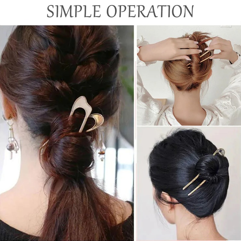 1PC 중국 스타일 U자형 머리핀 포크 금속 짧은 머리 - Hair Fork Stick 리뷰 및 가격