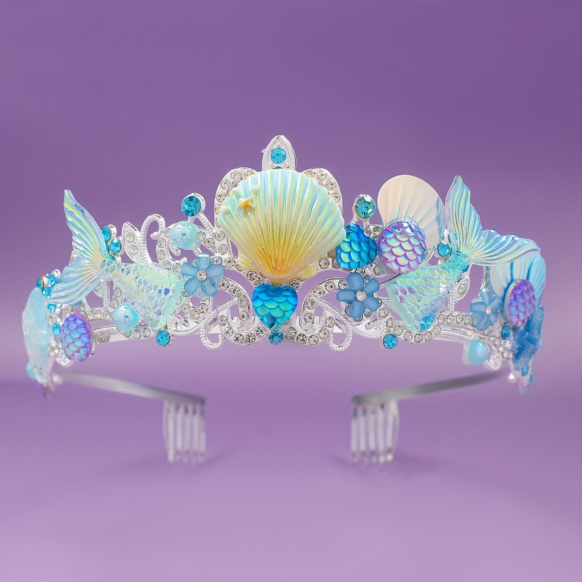 2025년 신상 인어 머리빗 왕관 오션 시리즈 합금 왕 - Women Accessories Jewelry 리뷰 및 가격